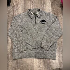 Roots Men's Zip-Up Sweater in Heather Gray
